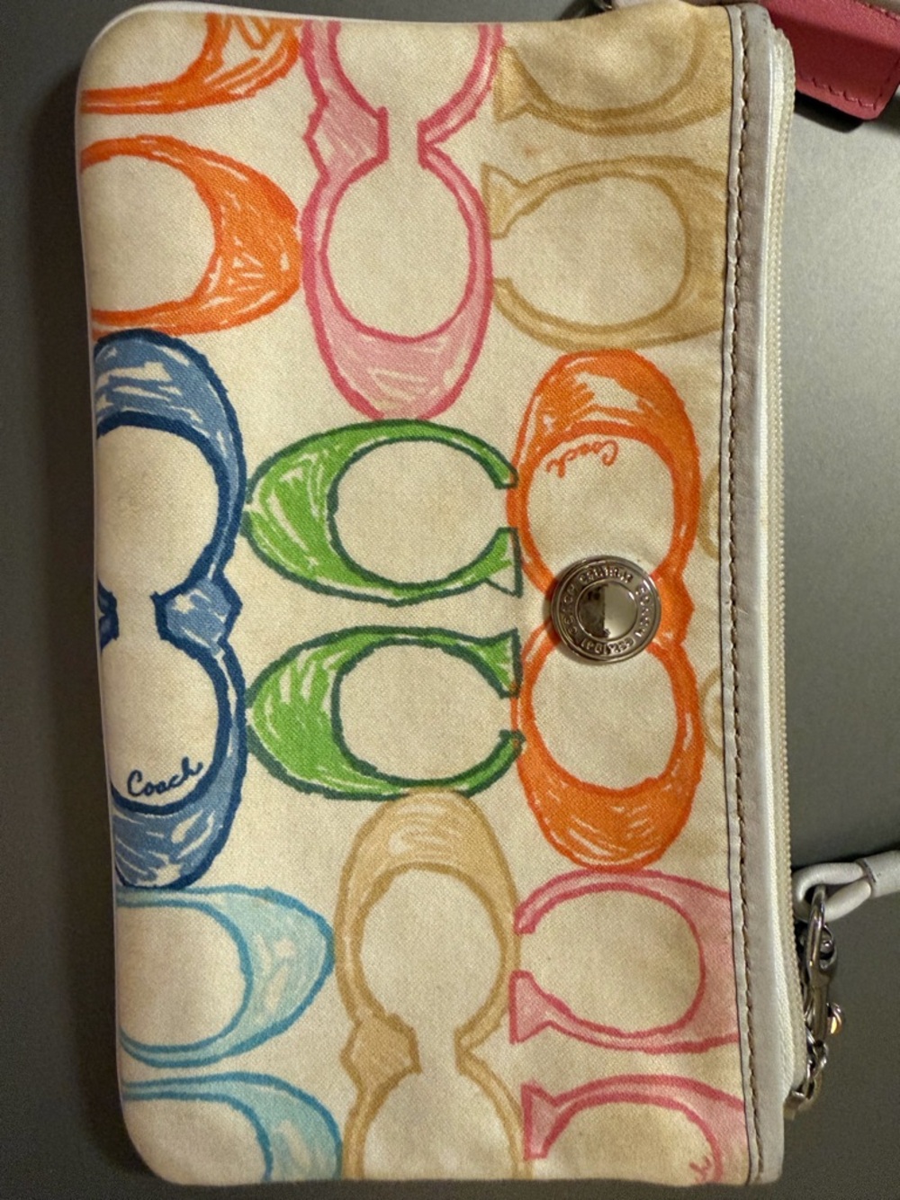 Coach Multicolor Signature Canvas Wristlet